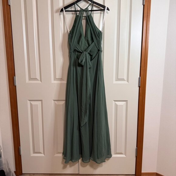 Azazie Evalleen Bridesmaid Dress, A10 Eucalyptus - Picture 4 of 5
